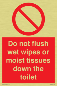 Do not flush wet wipes or moist tissues down the toilet